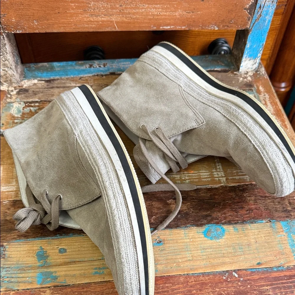 PRADA Men’s Suede Lace-Up Shoes in Taupe Size 8.5 - Picture 7 of 10